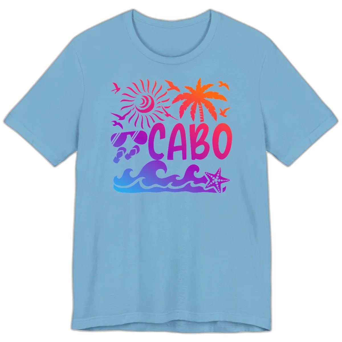 Cabo Tropical Paradise Vibes Premium T-Shirt in Ocean Blue