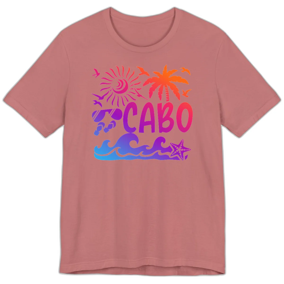 Cabo Tropical Paradise Vibes Premium T-Shirt in Mauve