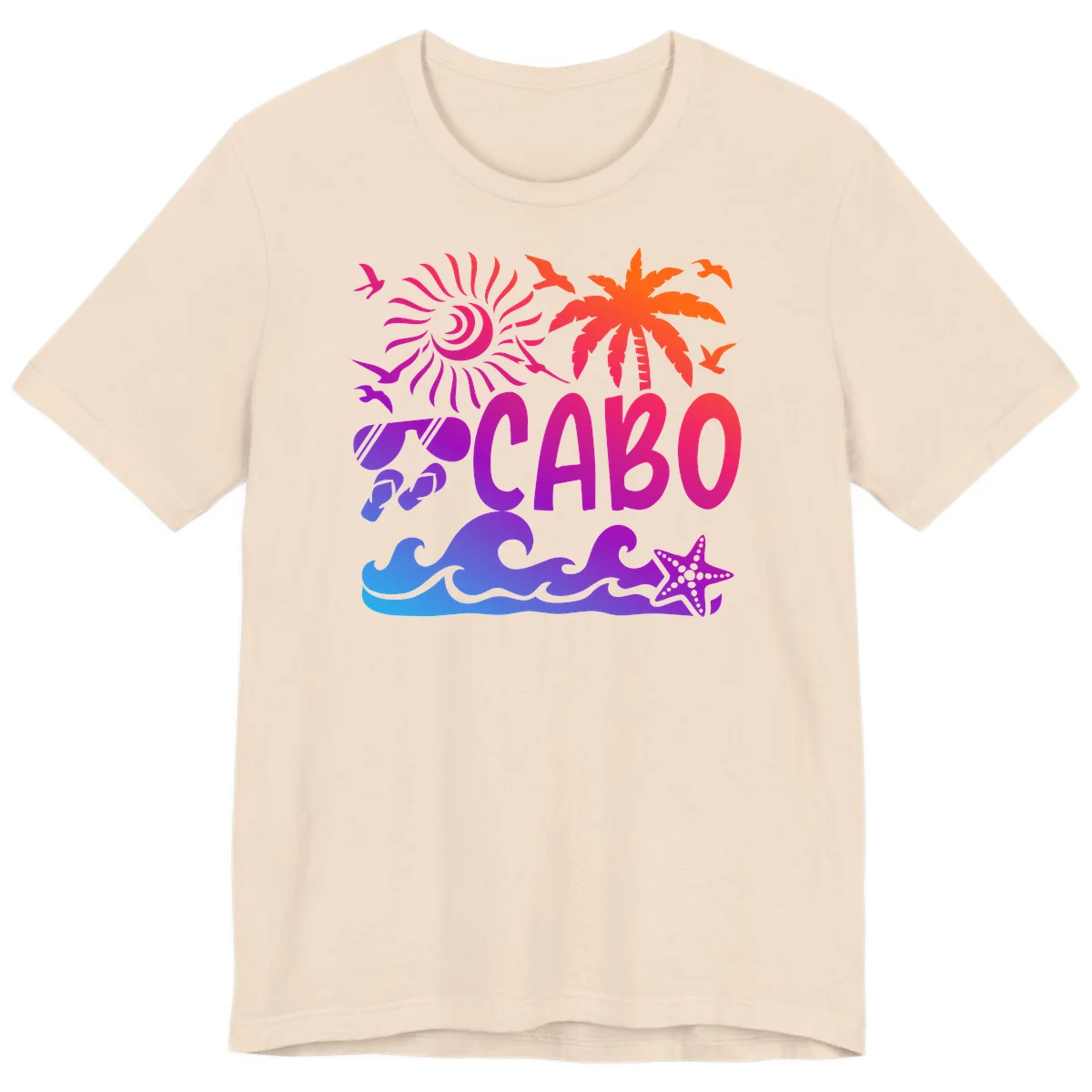 Cabo Tropical Paradise Vibes Premium T-Shirt in Soft Cream