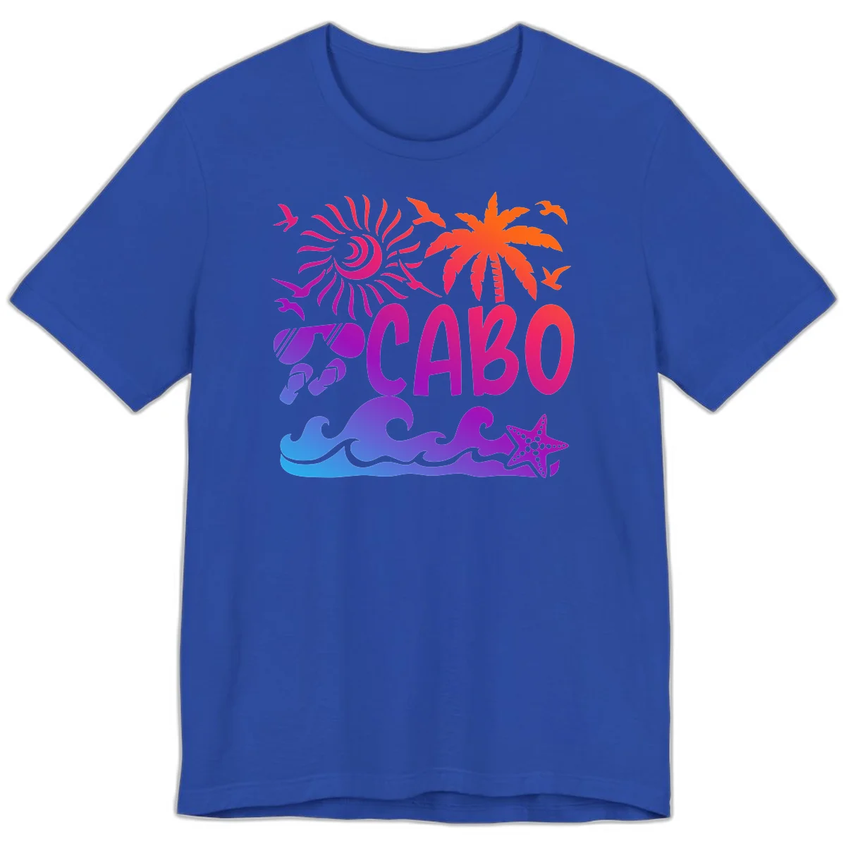 Cabo Tropical Paradise Vibes Premium T-Shirt in True Royal