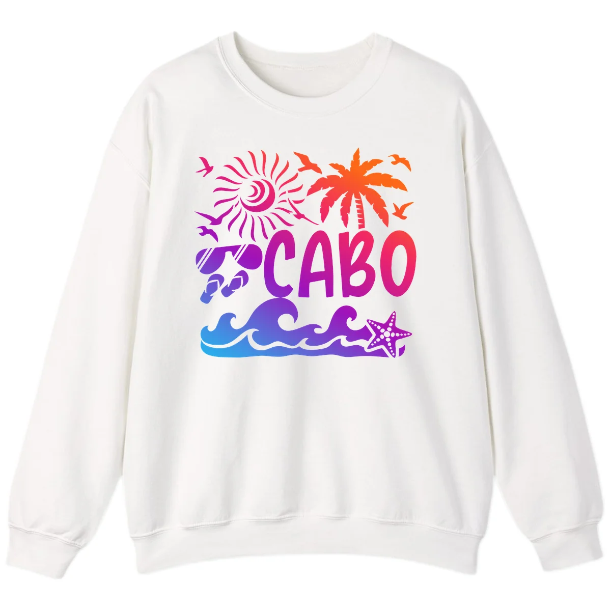 Cabo Tropical Paradise Vibes Sweatshirt in White