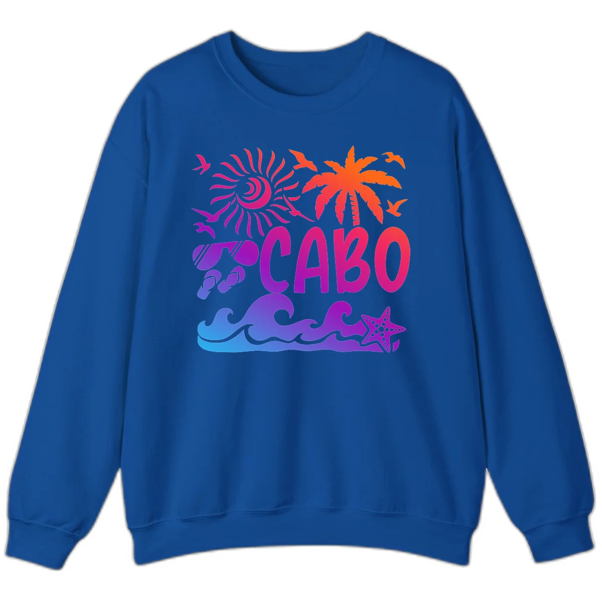Cabo Tropical Paradise Vibes Sweatshirt in Royal