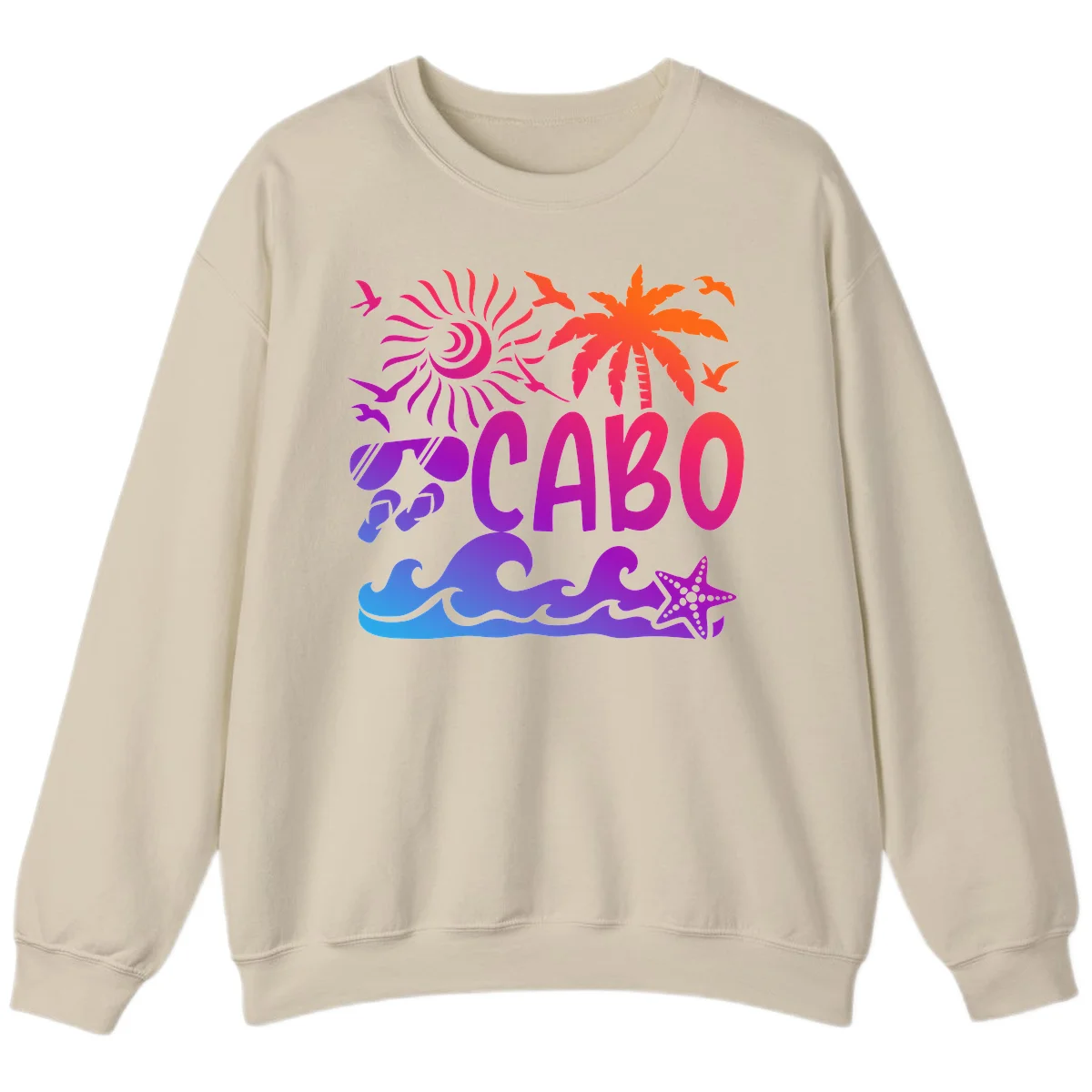 Cabo Tropical Paradise Vibes Sweatshirt in Sand