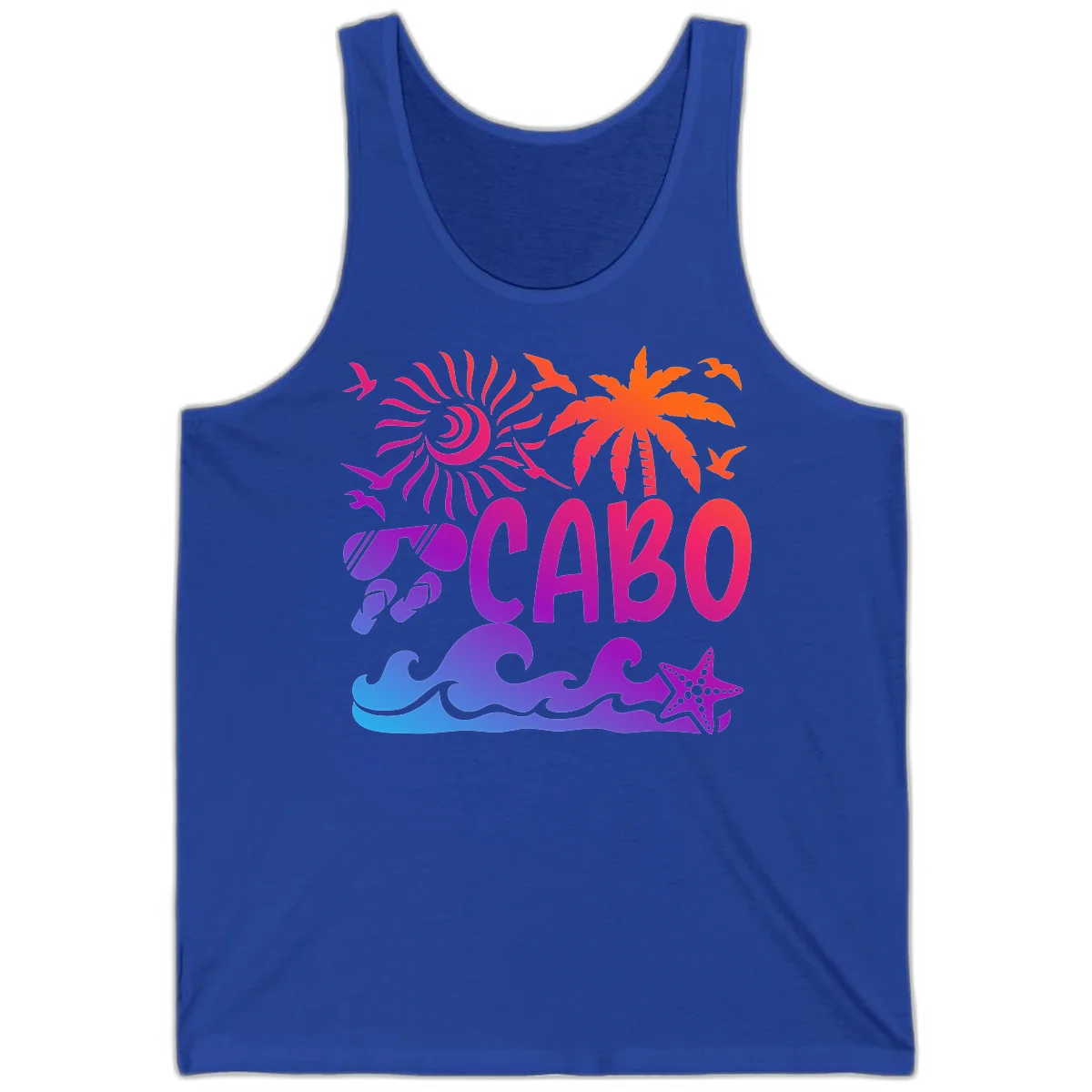 Cabo Tropical Paradise Vibes Tank in True Royal