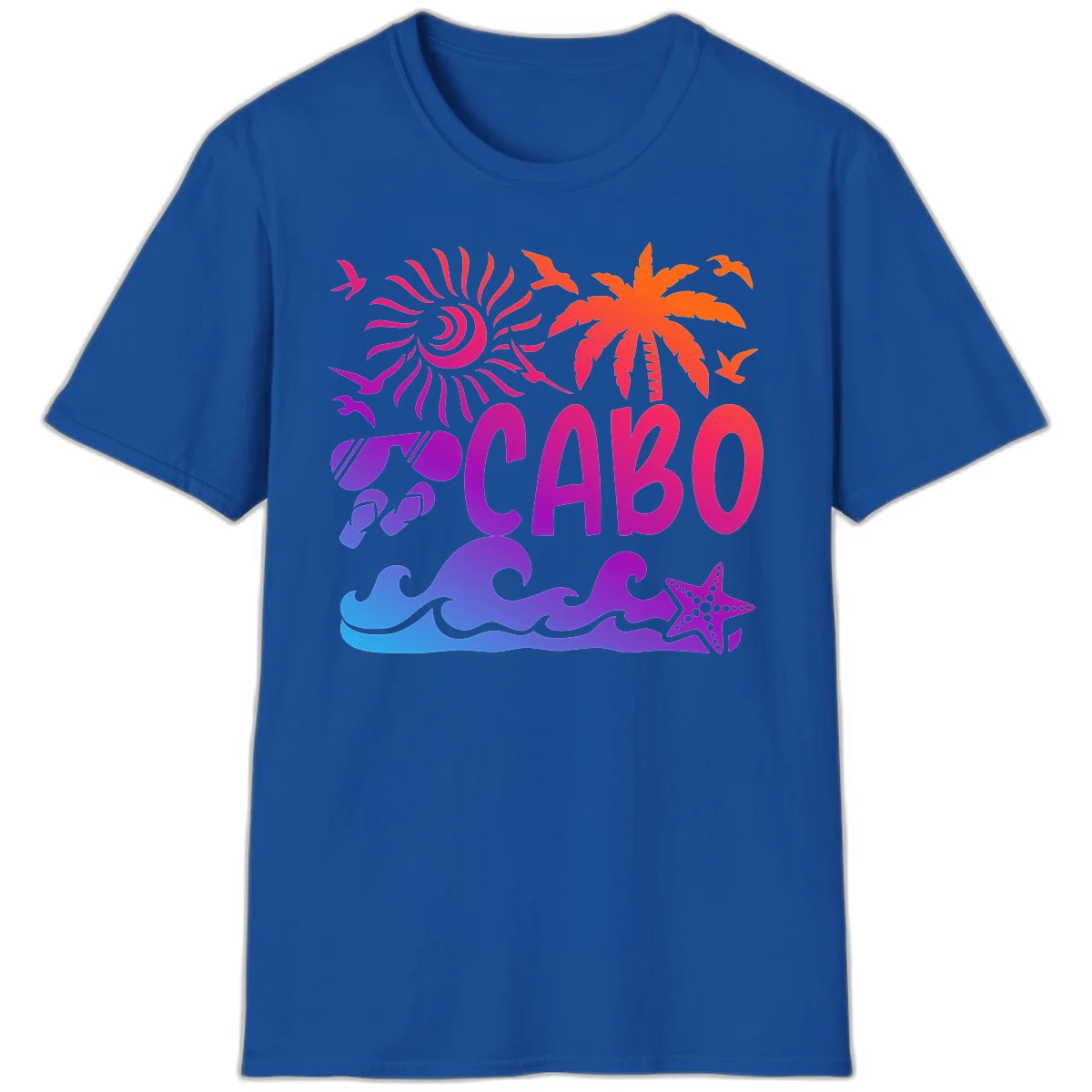 Cabo Tropical Paradise Vibes T-Shirt in Royal