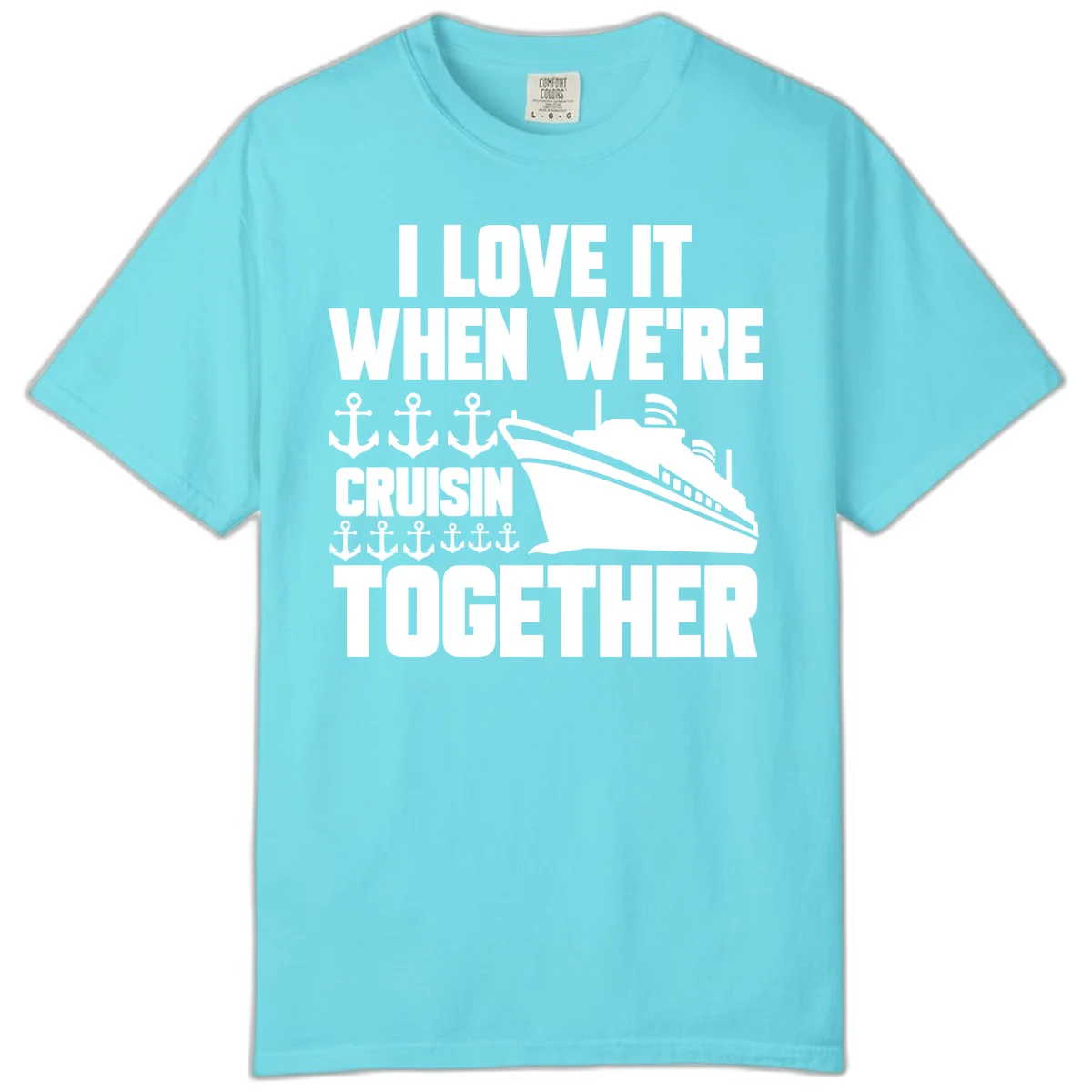 Cruisin' Anchors Together Comfort Color in Lagoon Blue