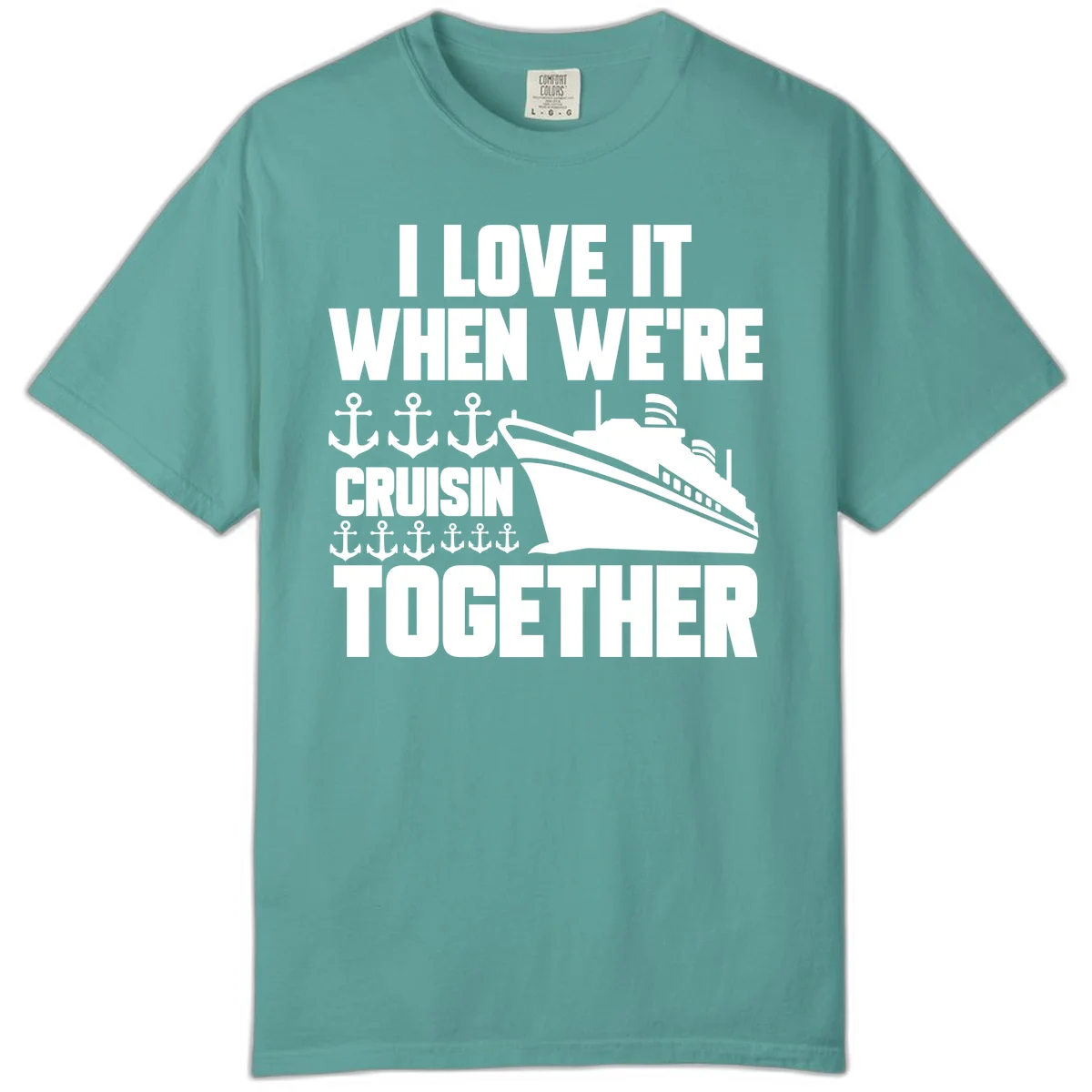 Cruisin' Anchors Together Comfort Color in Seafoam