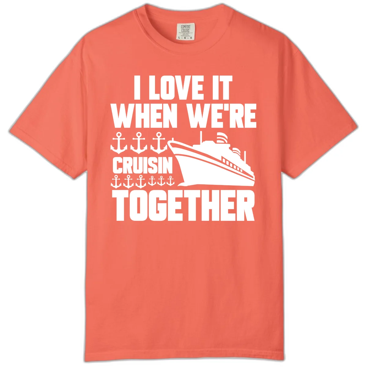 Cruisin' Anchors Together Comfort Color in Bright Salmon