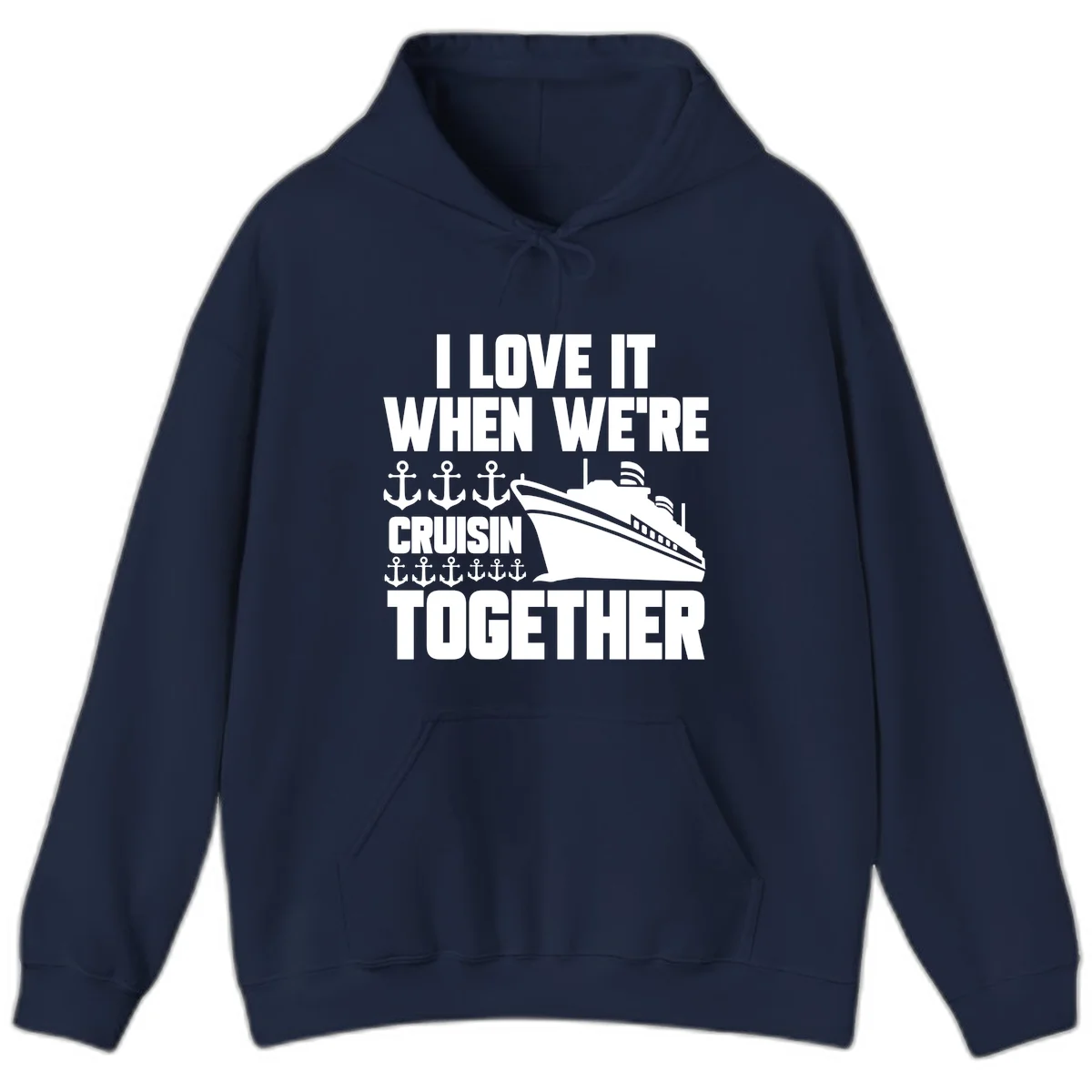 Cruisin' Anchors Together Hoodie in Navy