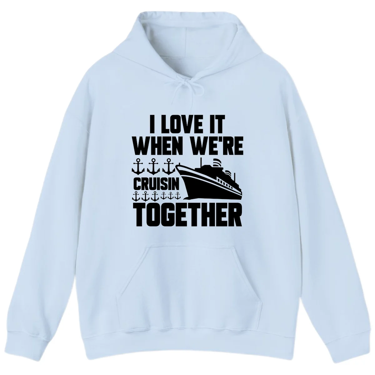 Cruisin' Anchors Together Hoodie in Light Blue