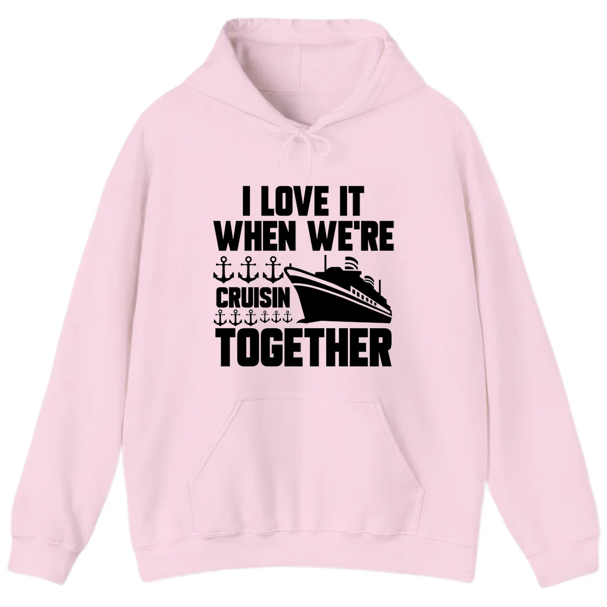 Cruisin' Anchors Together Hoodie in Light Pink