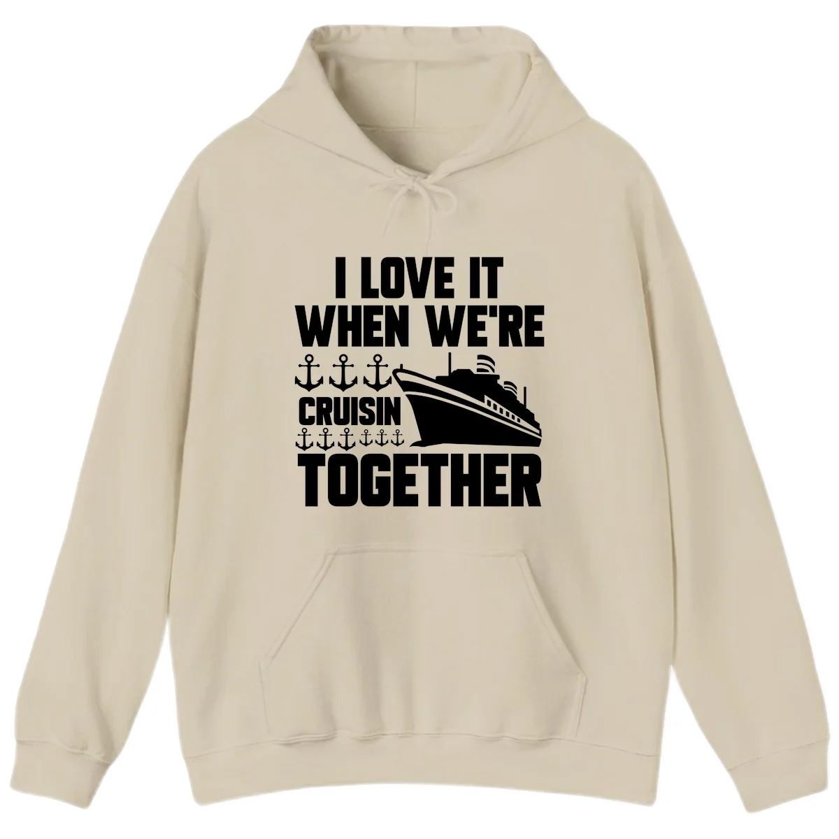 Cruisin' Anchors Together Hoodie in Sand
