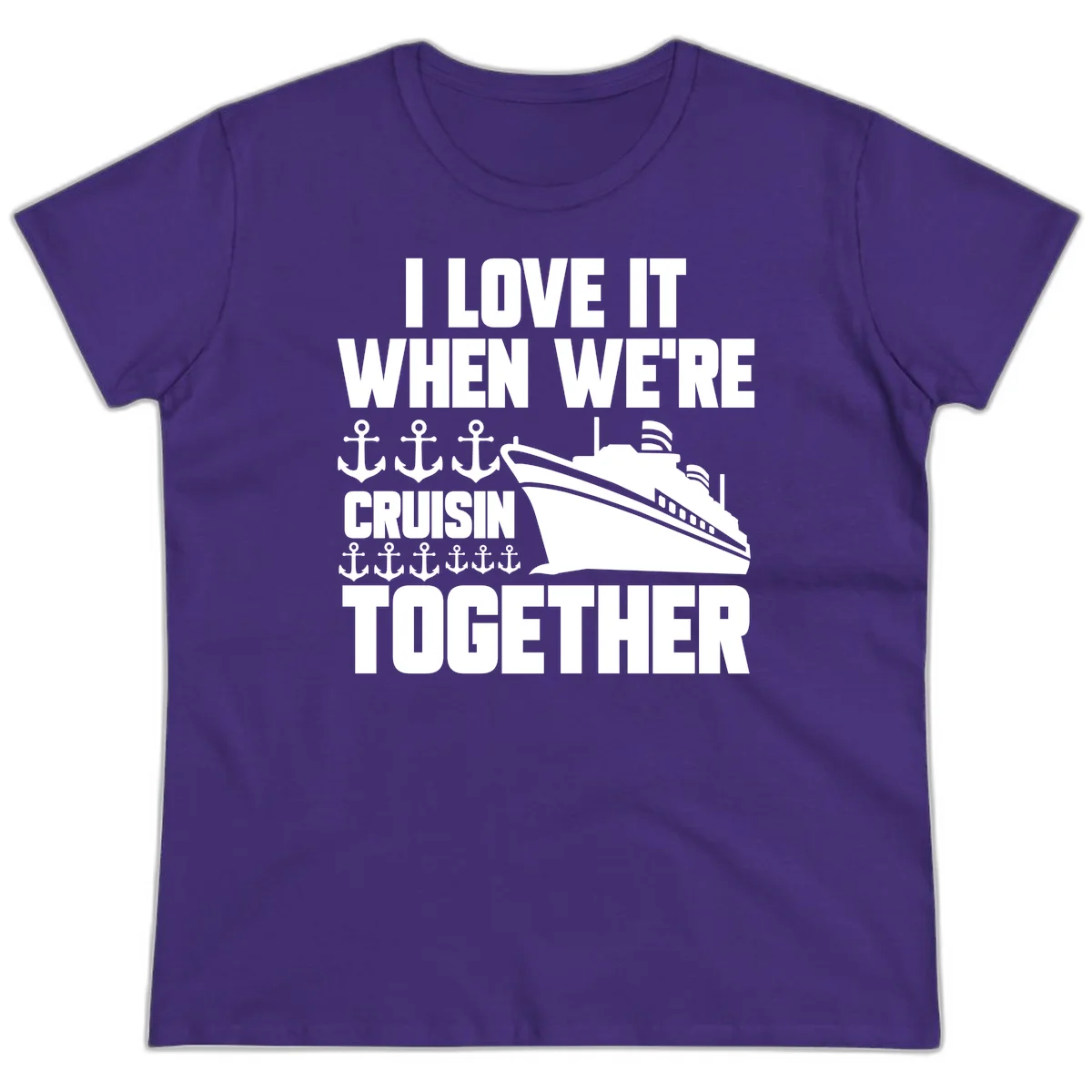 Cruisin' Anchors Together Ladies Tee in Purple