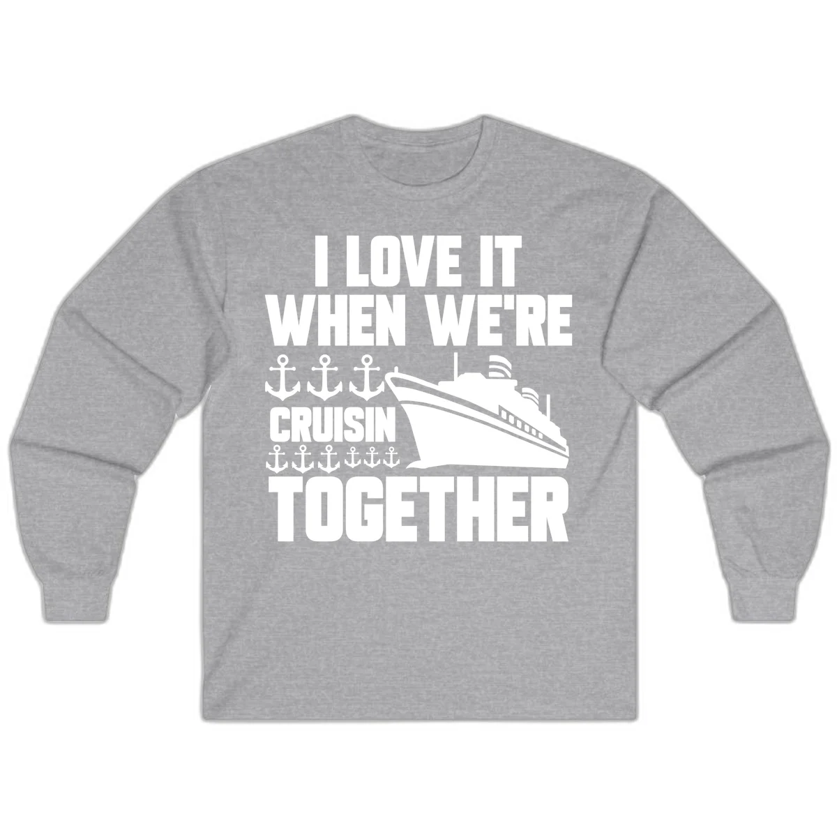 Cruisin' Anchors Together Long Sleeve in Sport Grey