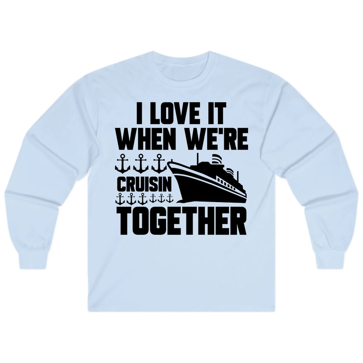 Cruisin' Anchors Together Long Sleeve in Light Blue