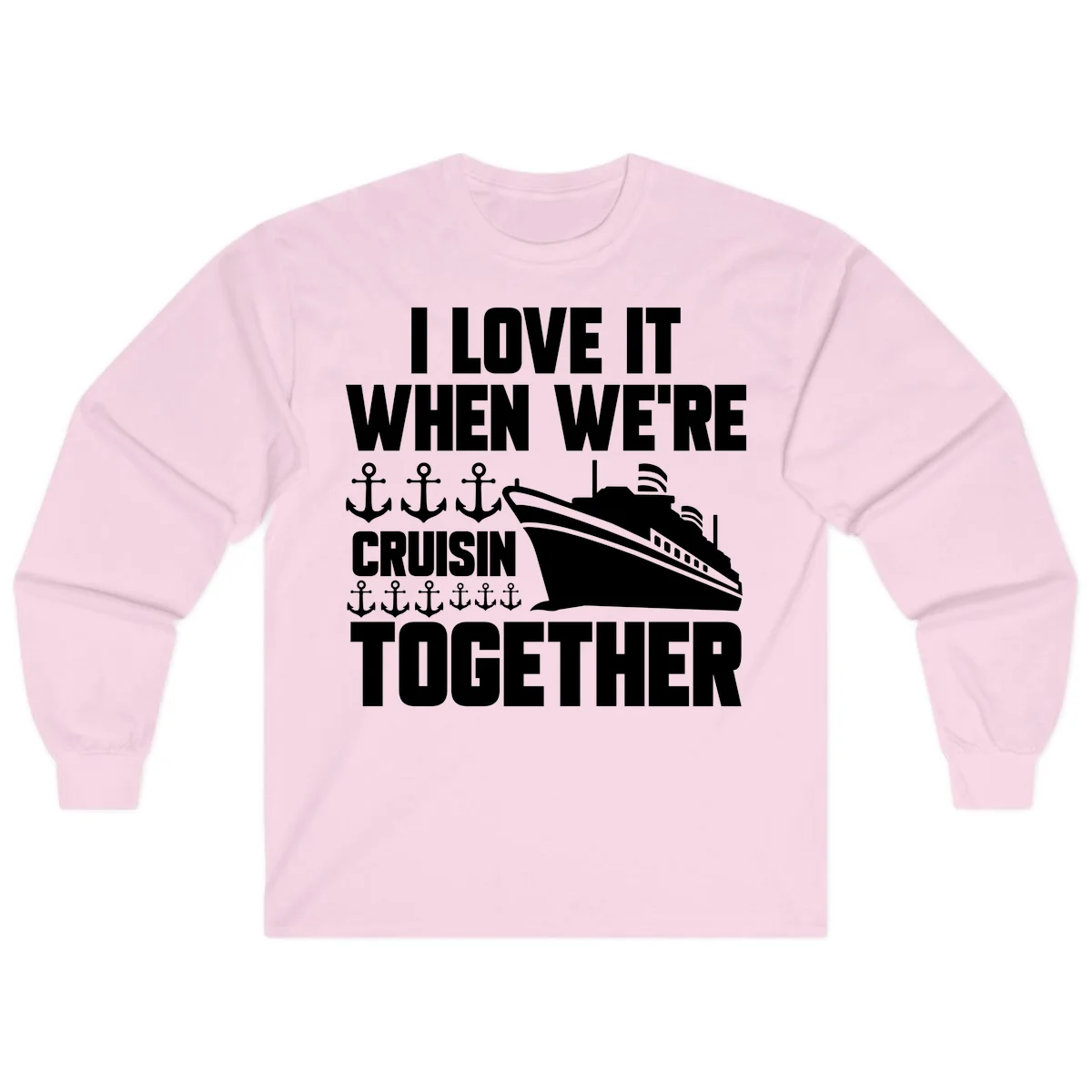 Cruisin' Anchors Together Long Sleeve in Light Pink