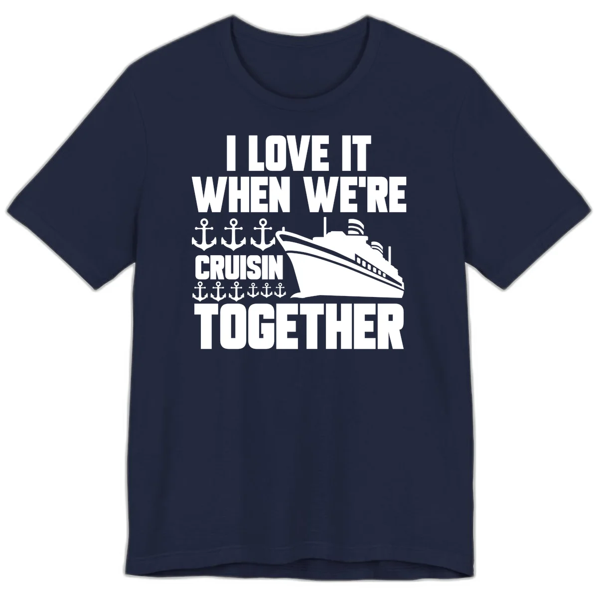 Cruisin' Anchors Together Premium T-Shirt in Navy