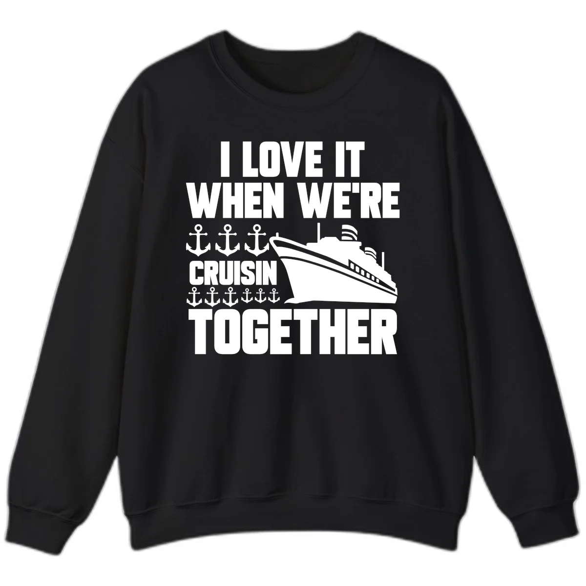 Cruisin' Anchors Together Sweatshirt in Black