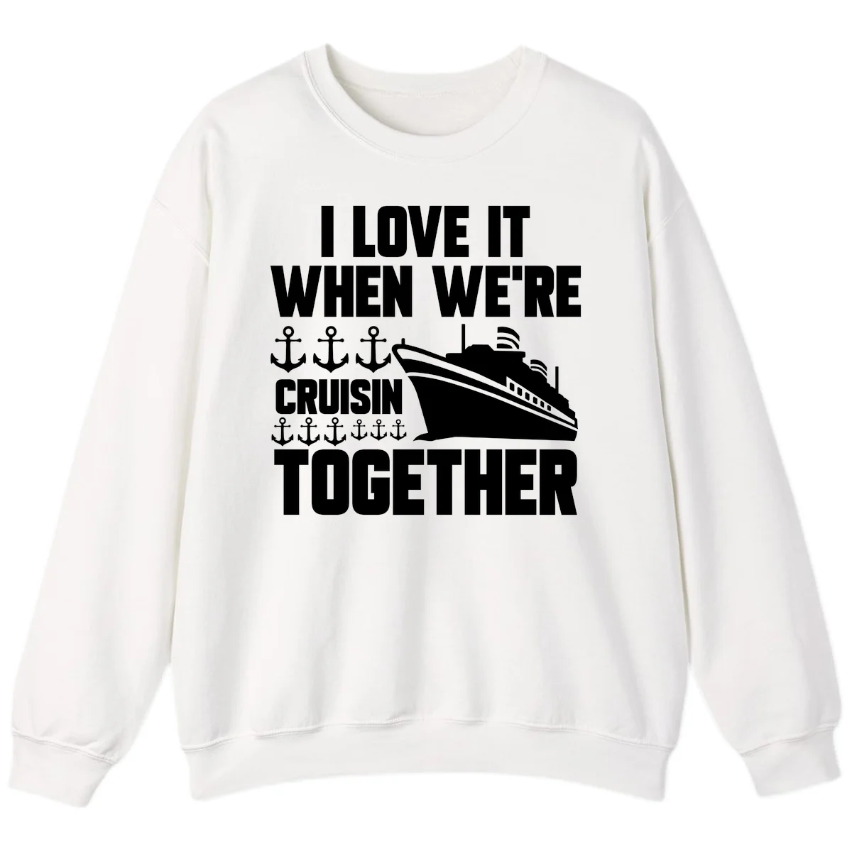 Cruisin' Anchors Together Sweatshirt in White