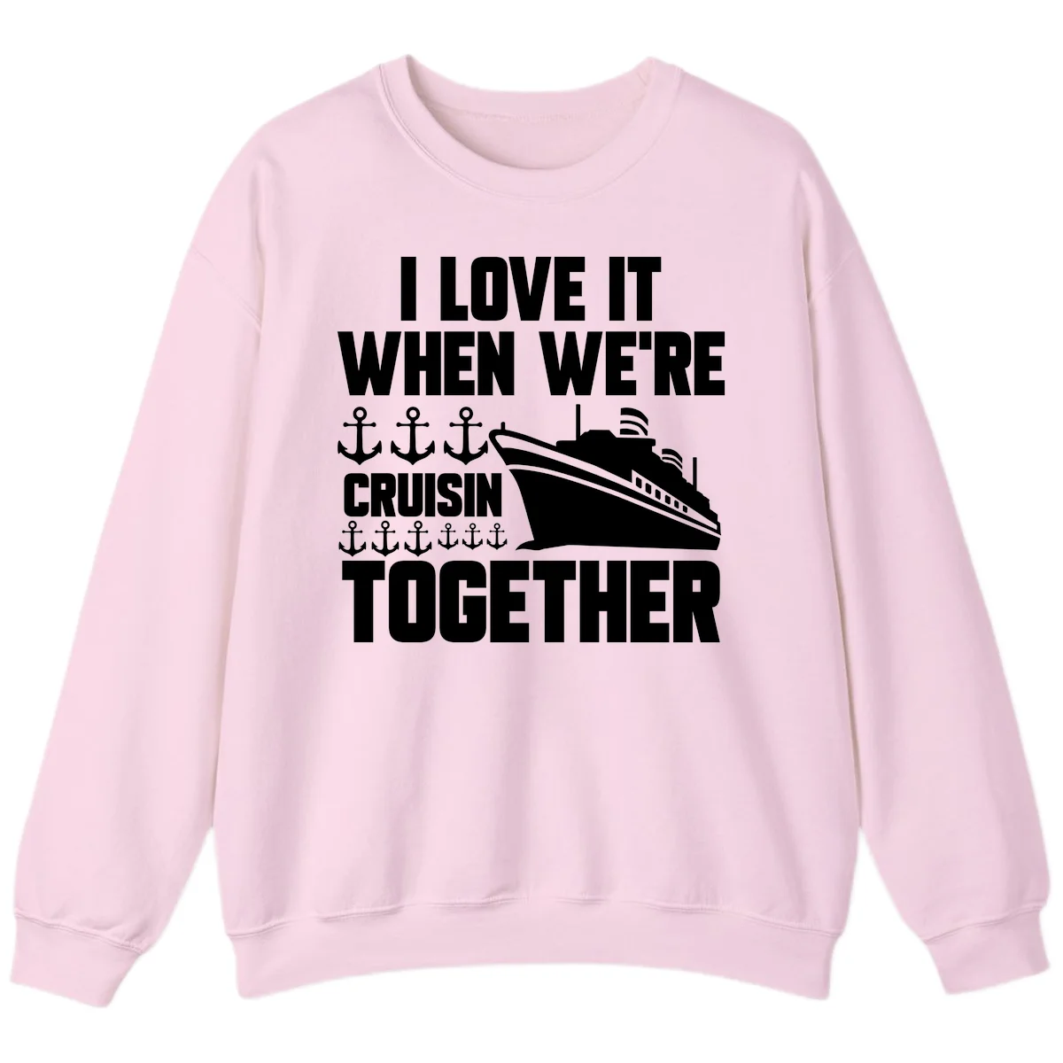 Cruisin' Anchors Together Sweatshirt in Light Pink