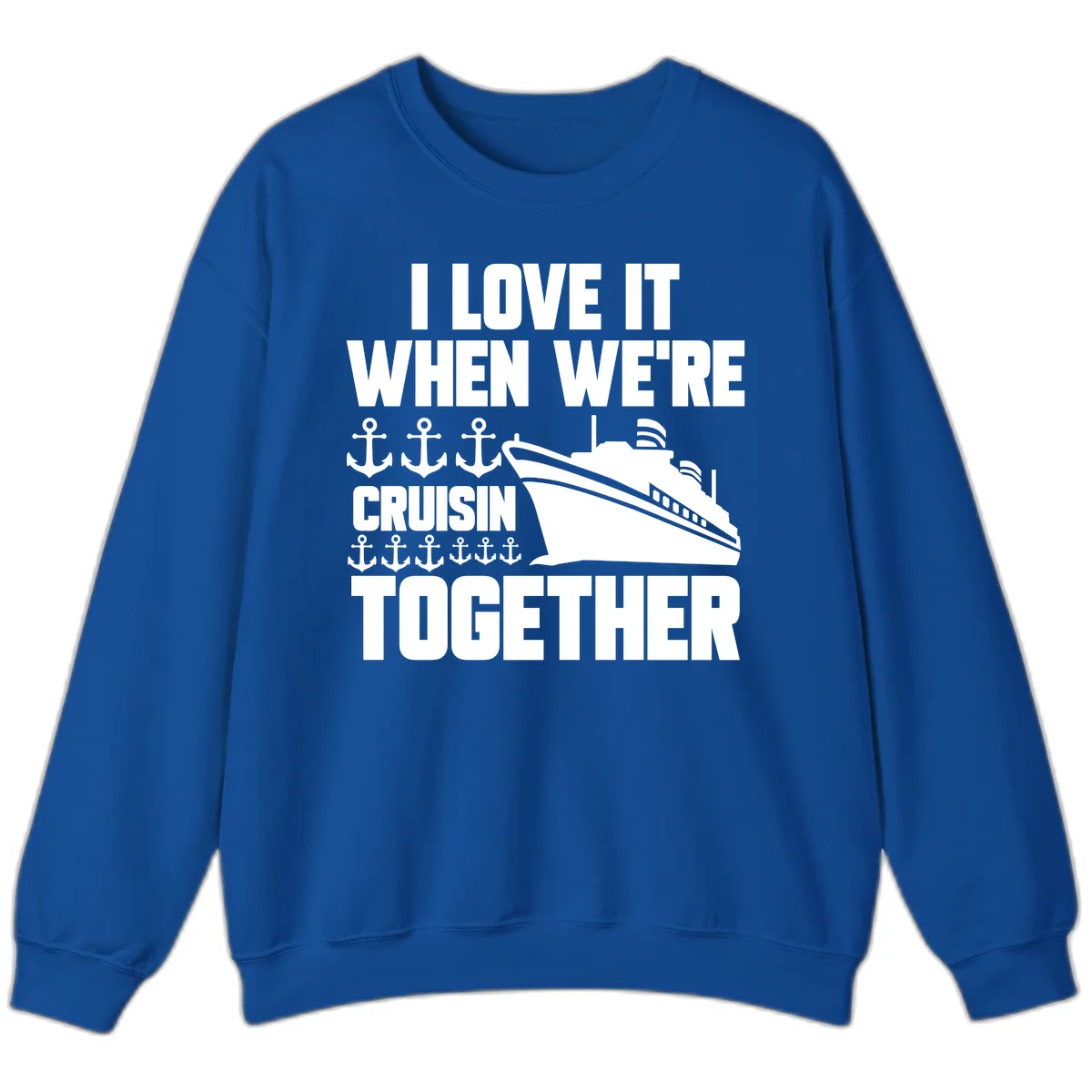 Cruisin' Anchors Together Sweatshirt in Royal