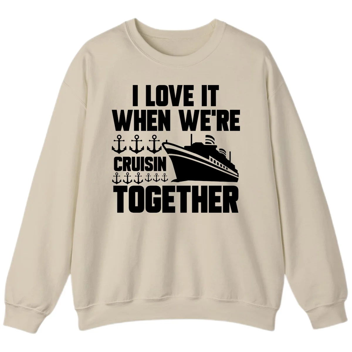 Cruisin' Anchors Together Sweatshirt in Sand