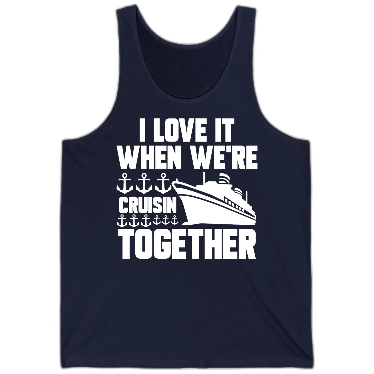 Cruisin' Anchors Together Tank in Navy
