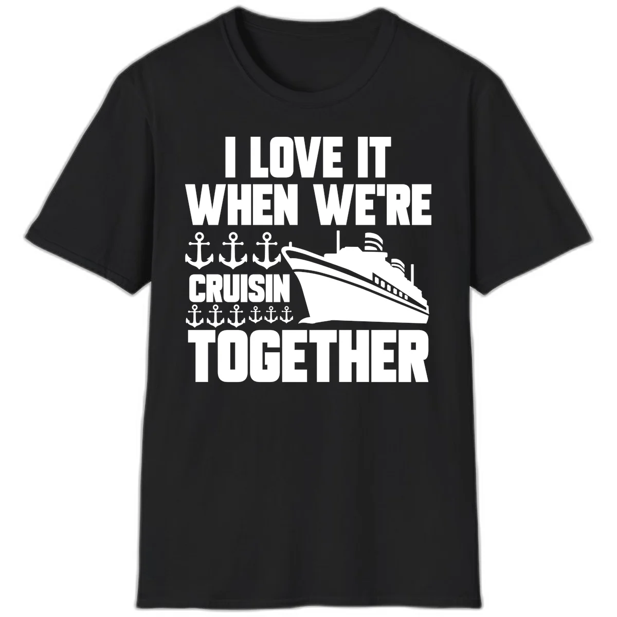 Cruisin' Anchors Together T-Shirt in Black