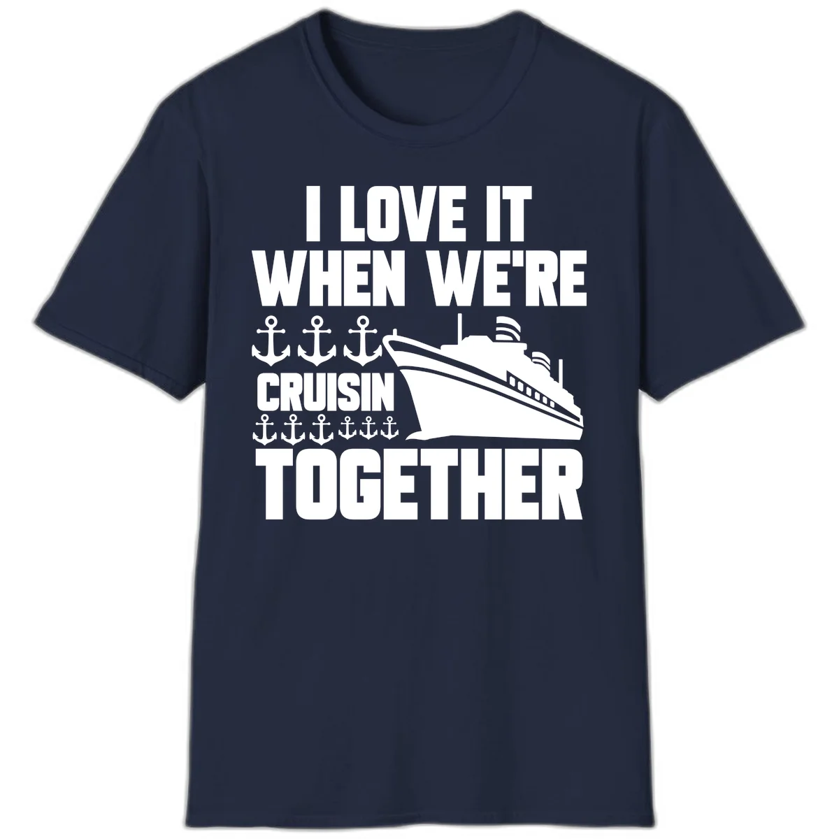 Cruisin' Anchors Together T-Shirt in Navy