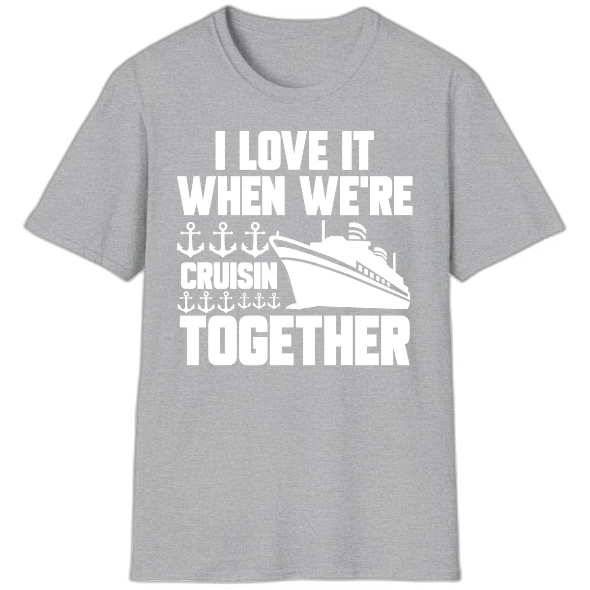 Cruisin' Anchors Together T-Shirt in Sport Grey