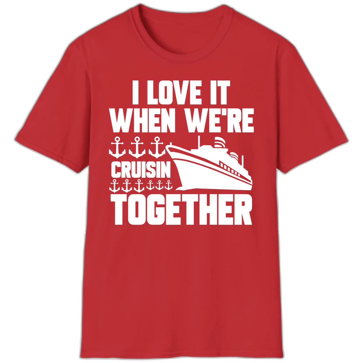 Cruisin' Anchors Together T-Shirt in Red
