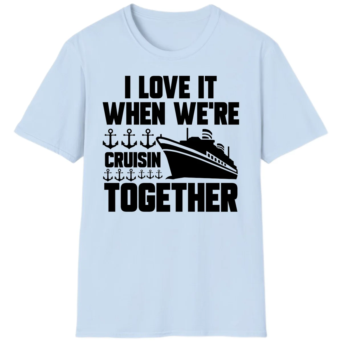 Cruisin' Anchors Together T-Shirt in Light Blue