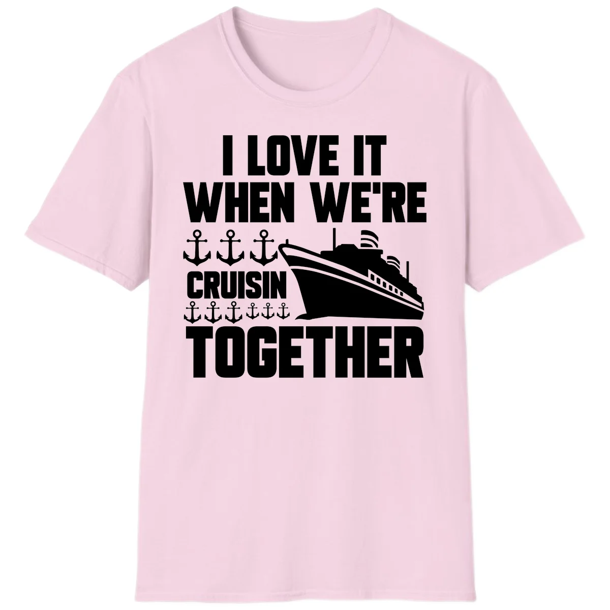 Cruisin' Anchors Together T-Shirt in Light Pink