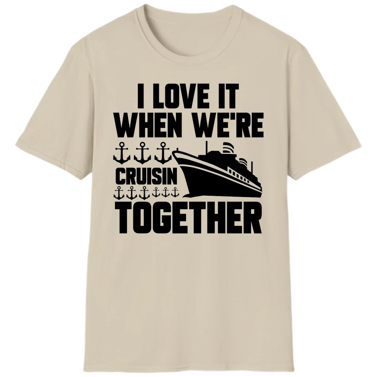 Cruisin' Anchors Together T-Shirt in Sand