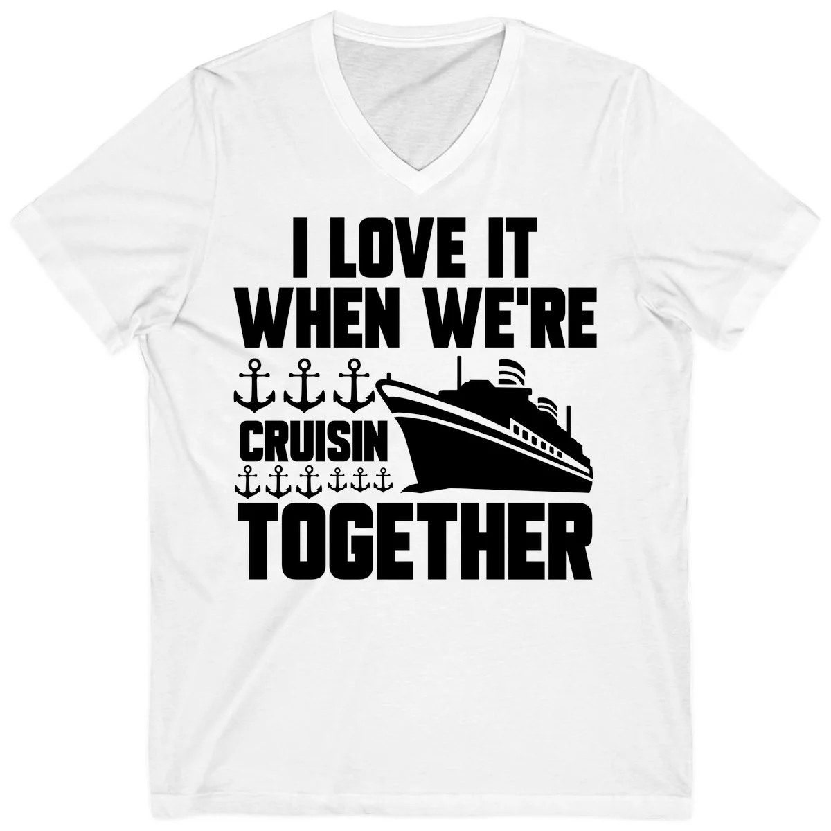 Cruisin' Anchors Together V-Neck in White
