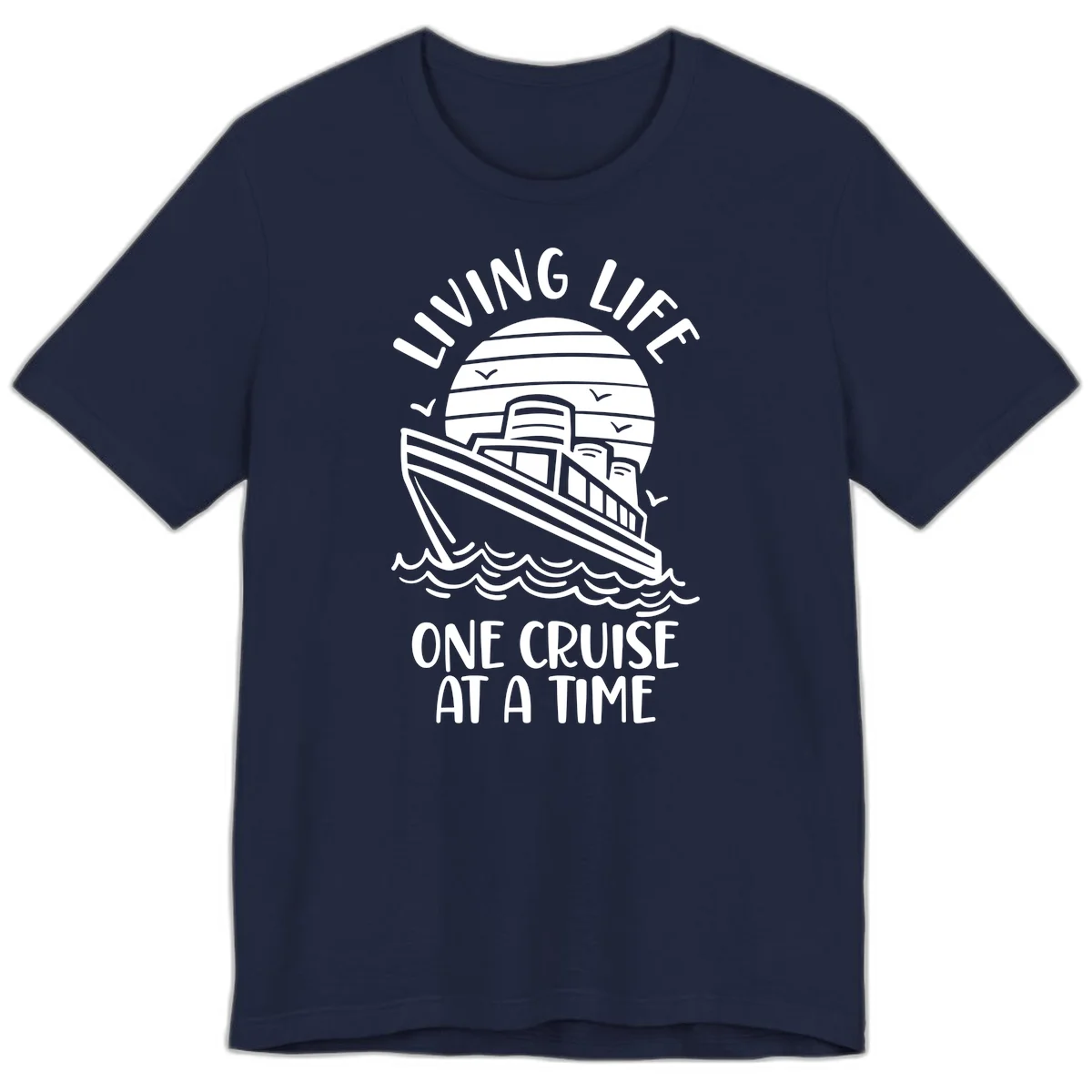 Living Life One Cruise At A Time Premium T-Shirt in Navy