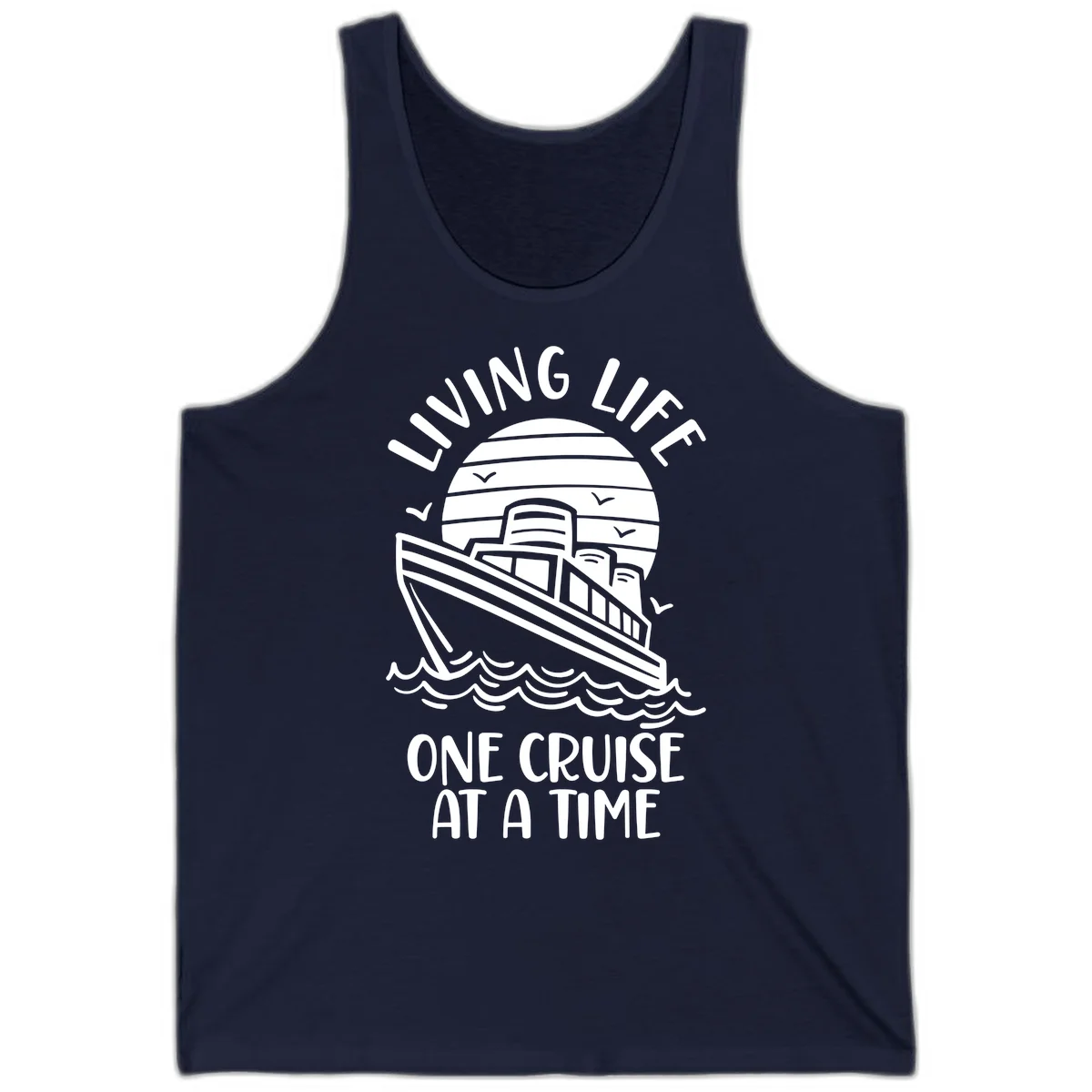 Living Life One Cruise At A Time Tank in Navy
