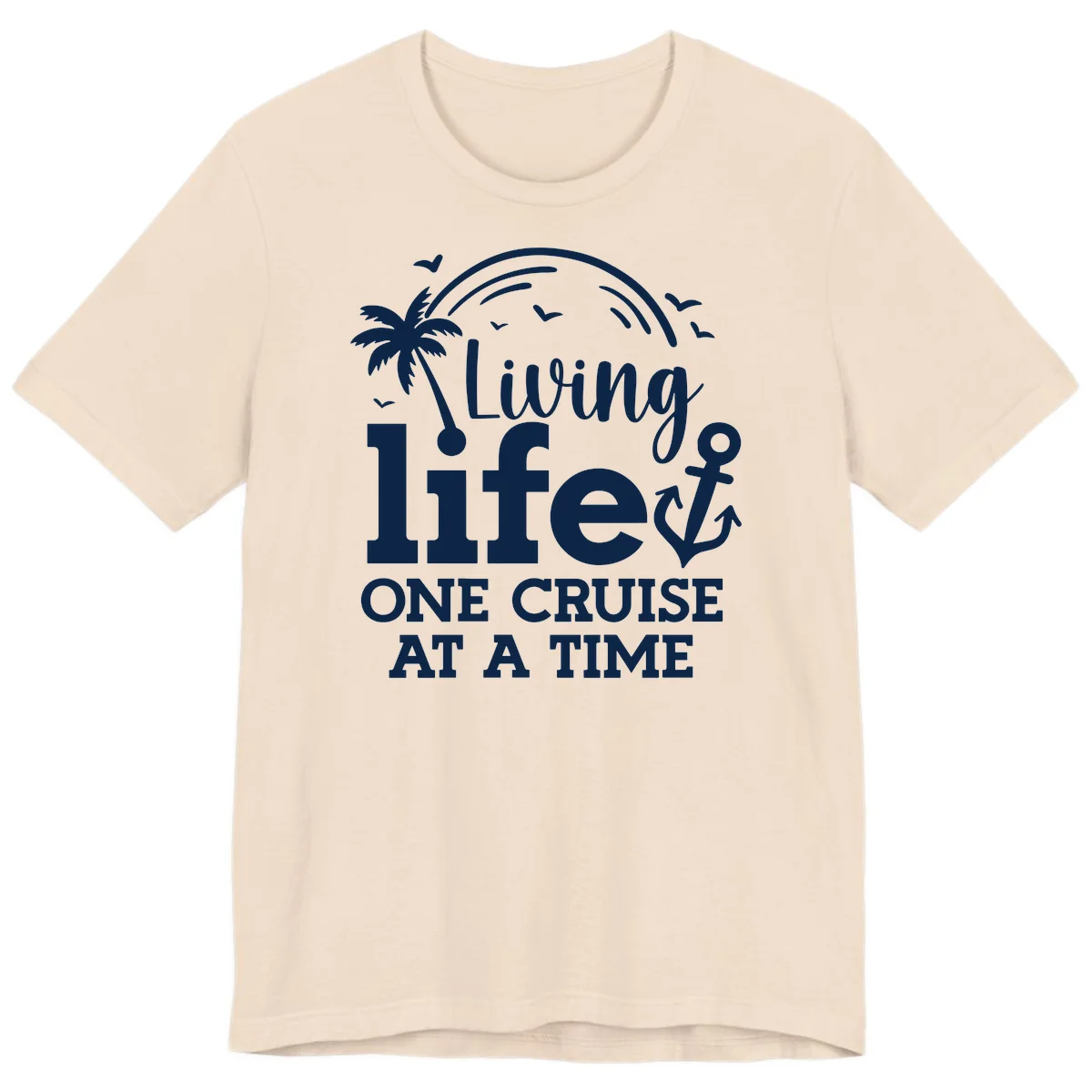 Living Life One Cruise At A Time Premium T-Shirt in Soft Cream
