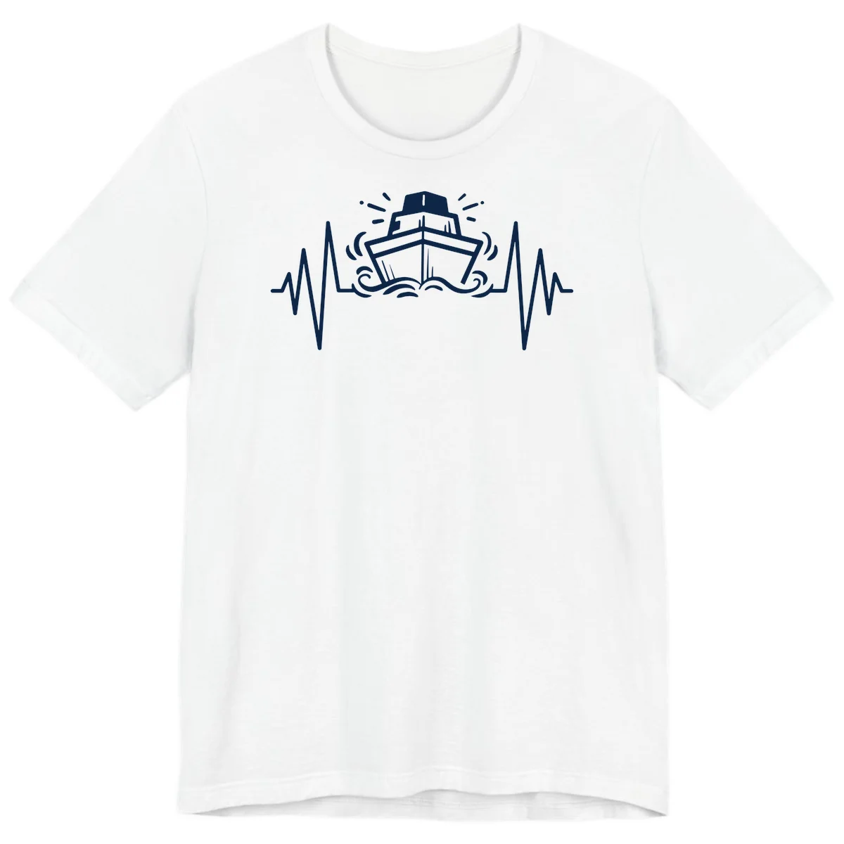 Cruise Ship Heartbeat Nautical Ocean Premium T-Shirt in White