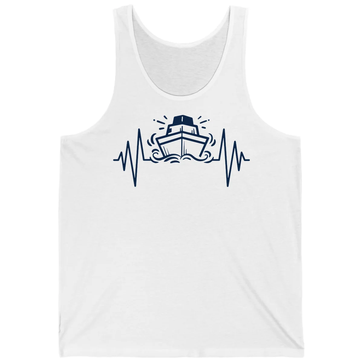 Cruise Ship Heartbeat Nautical Vacation Tank Top in White