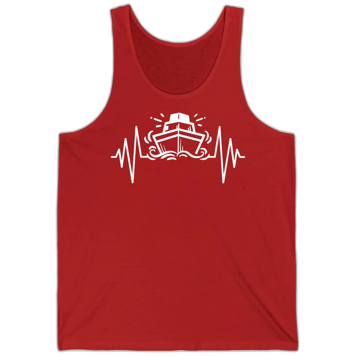 Cruise Ship Heartbeat Nautical Vacation Tank Top in Red