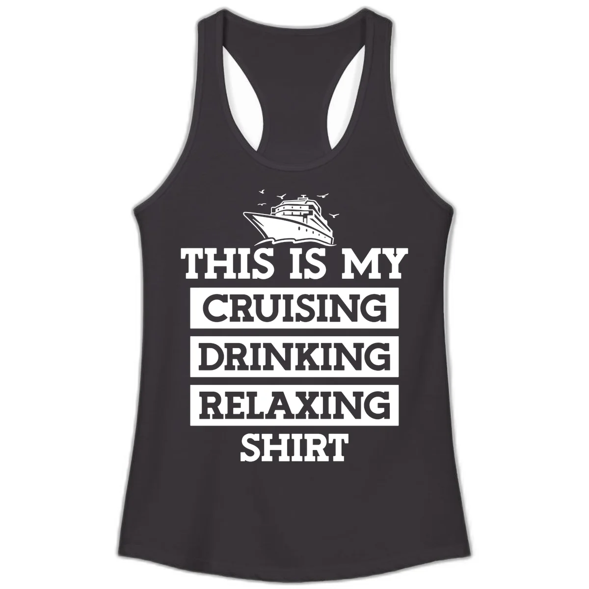 My Cruising Drinking Relaxing Ladies Tank in Black