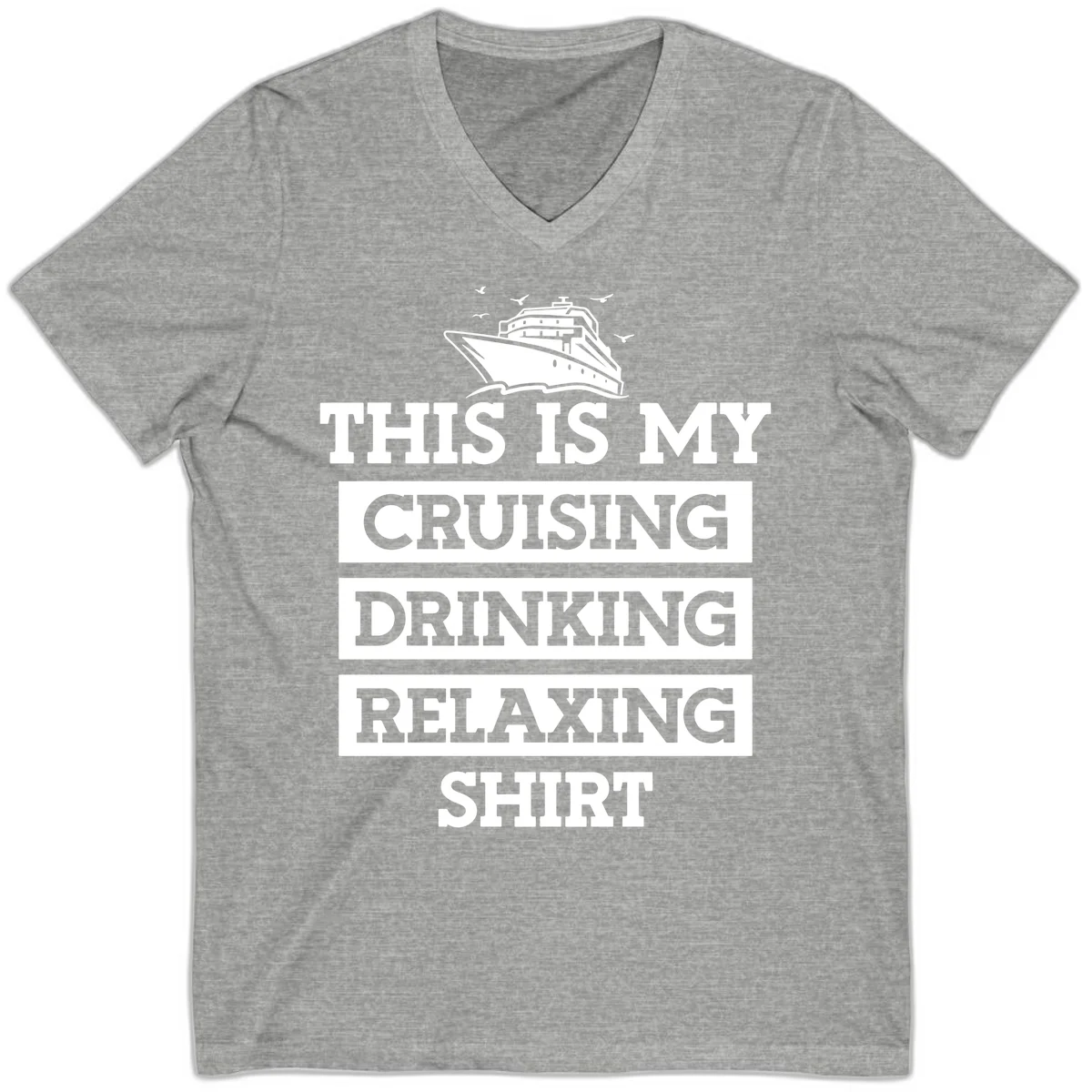 My Cruising Drinking Relaxing V-Neck in Athletic Heather