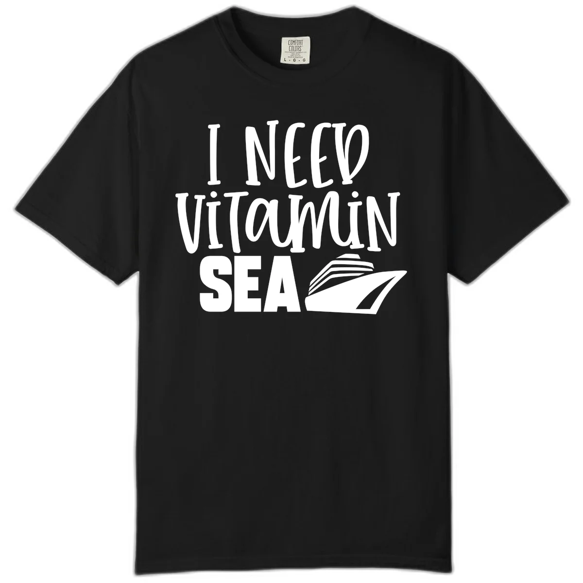 I Need Vitamin Sea Comfort Color Tee in Black