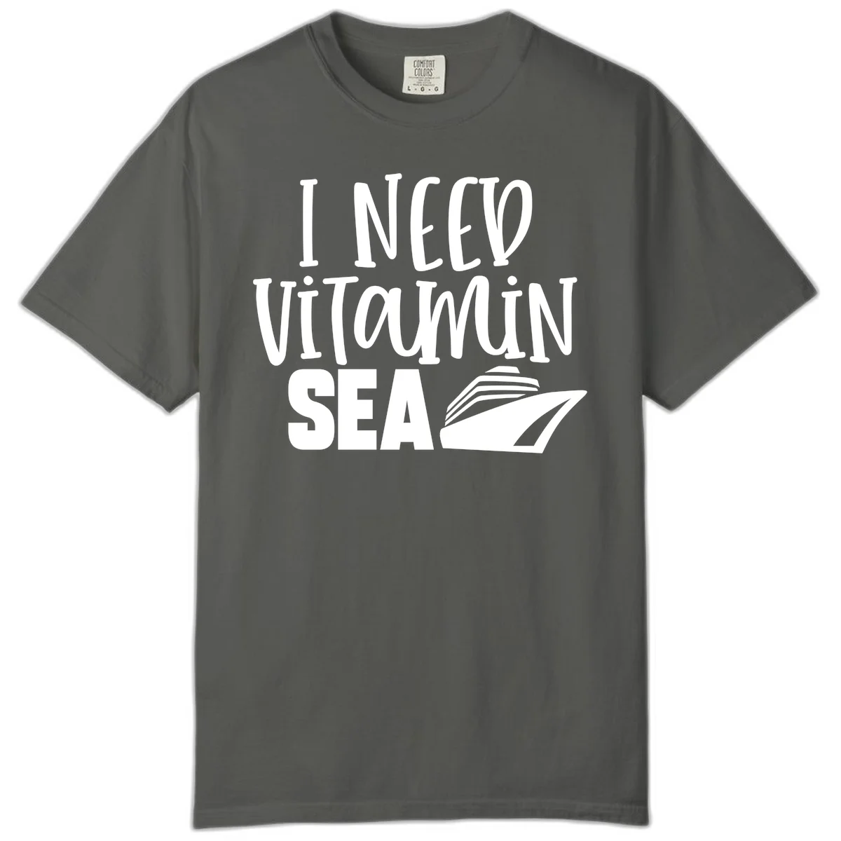 I Need Vitamin Sea Comfort Color Tee in Pepper