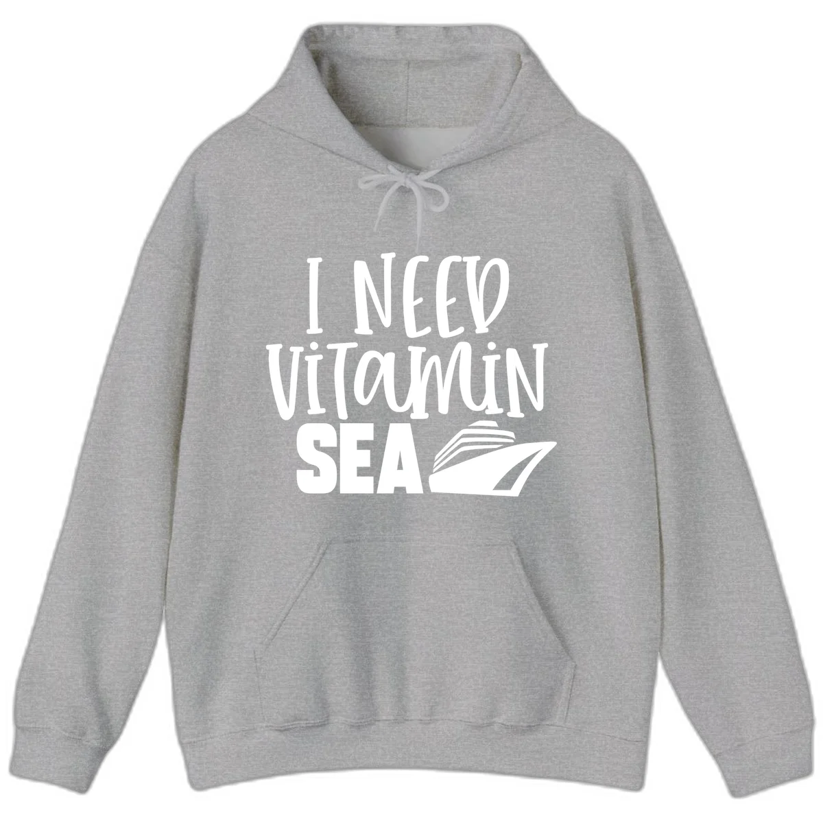I Need Vitamin Sea Hoodie in Sport Grey