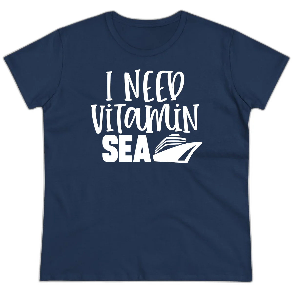 I Need Vitamin Sea Ladies Tee in Navy