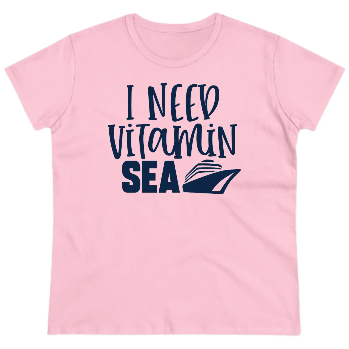 I Need Vitamin Sea Ladies Tee in Light Pink