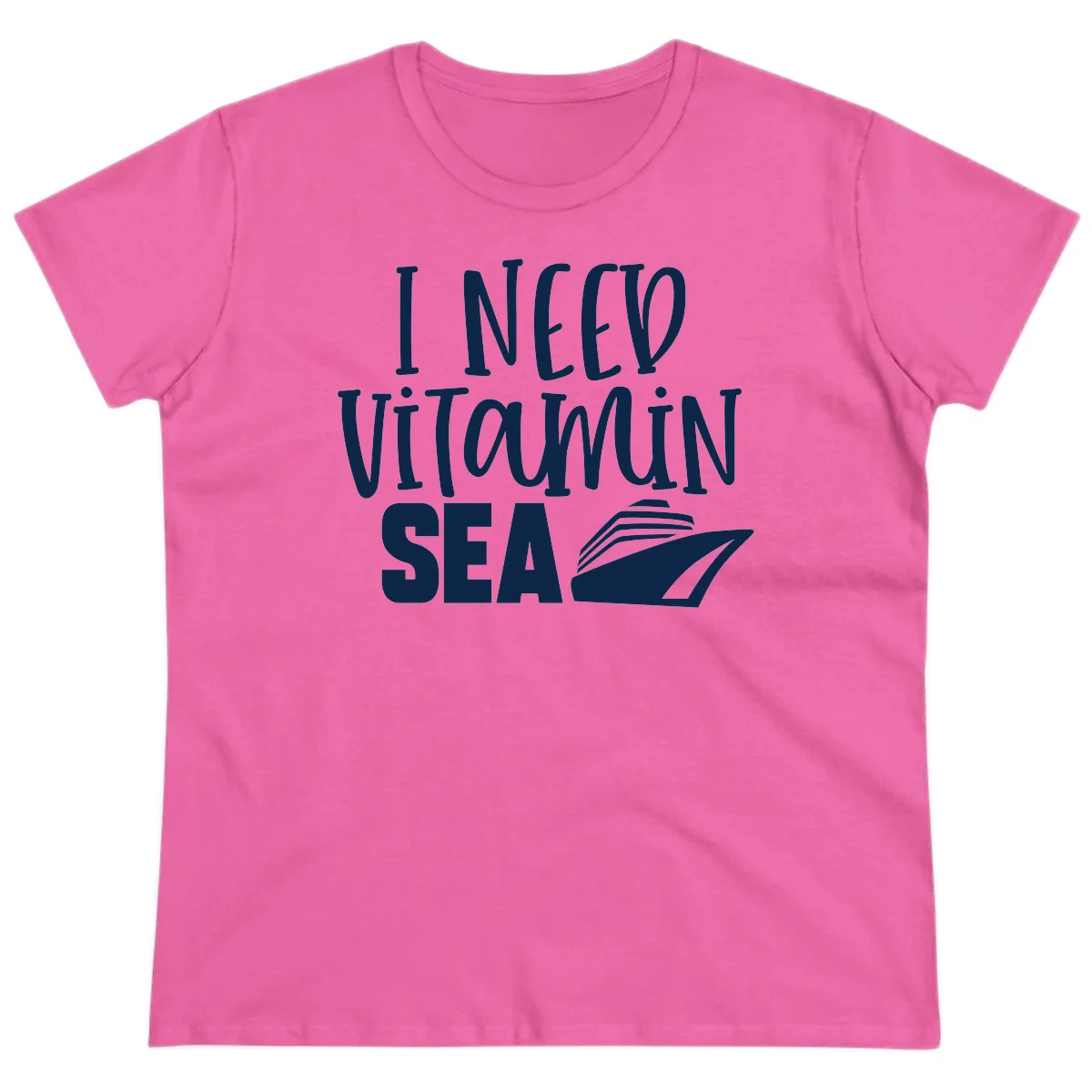 I Need Vitamin Sea Ladies Tee in Azalea