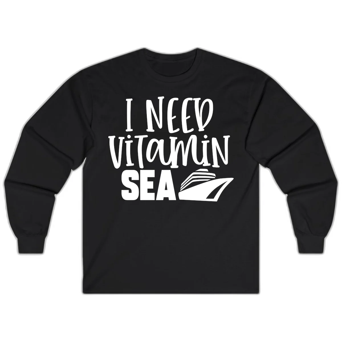 I Need Vitamin Sea Long Sleeve Tee in Black